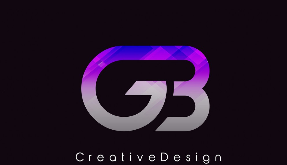 GB Letter Logo Design. Purple Texture Creative Icon Modern Lette